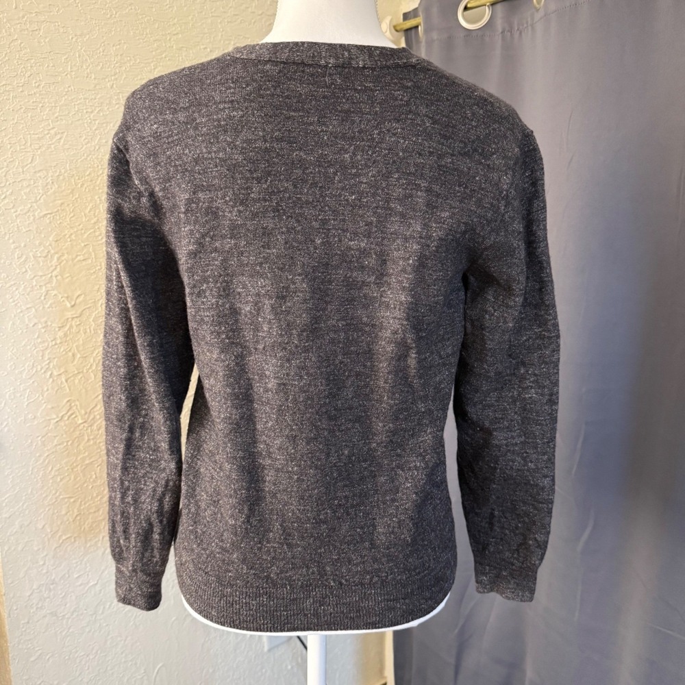 J.Crew Womens Wool Linen Blend Cardigan Sweater Charcoal Gray Style - Picture 2 of 11